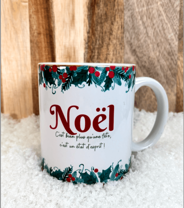 Mug Gnome de Noël frise de houx
