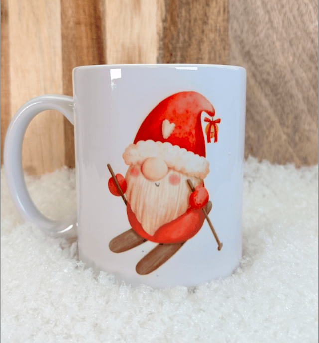 Mug Noël Gnome skiant