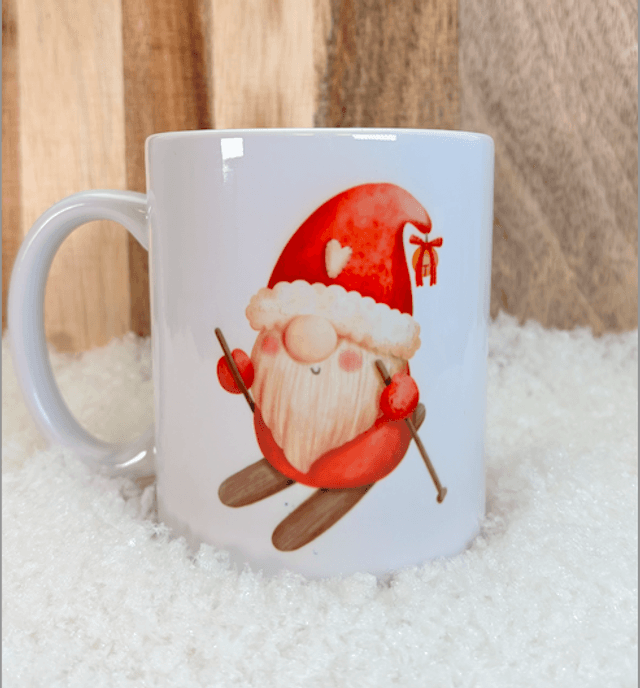 Mug Noël Gnome skiant